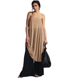 Anthropologie NWT Dolan Left Coast Taupe Beige Tan Sheer Mesh Tube Top M Petite